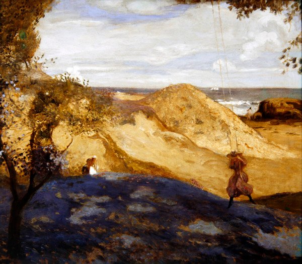 Husken, Swanage, Dorset (olje på lerret) av Charles Corder
