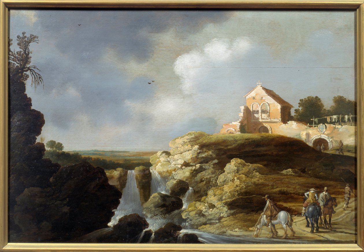 italiensk landskap. Maleri av Carel De Hooch (? - 1638) av Charles Cornelisz de Hooch
