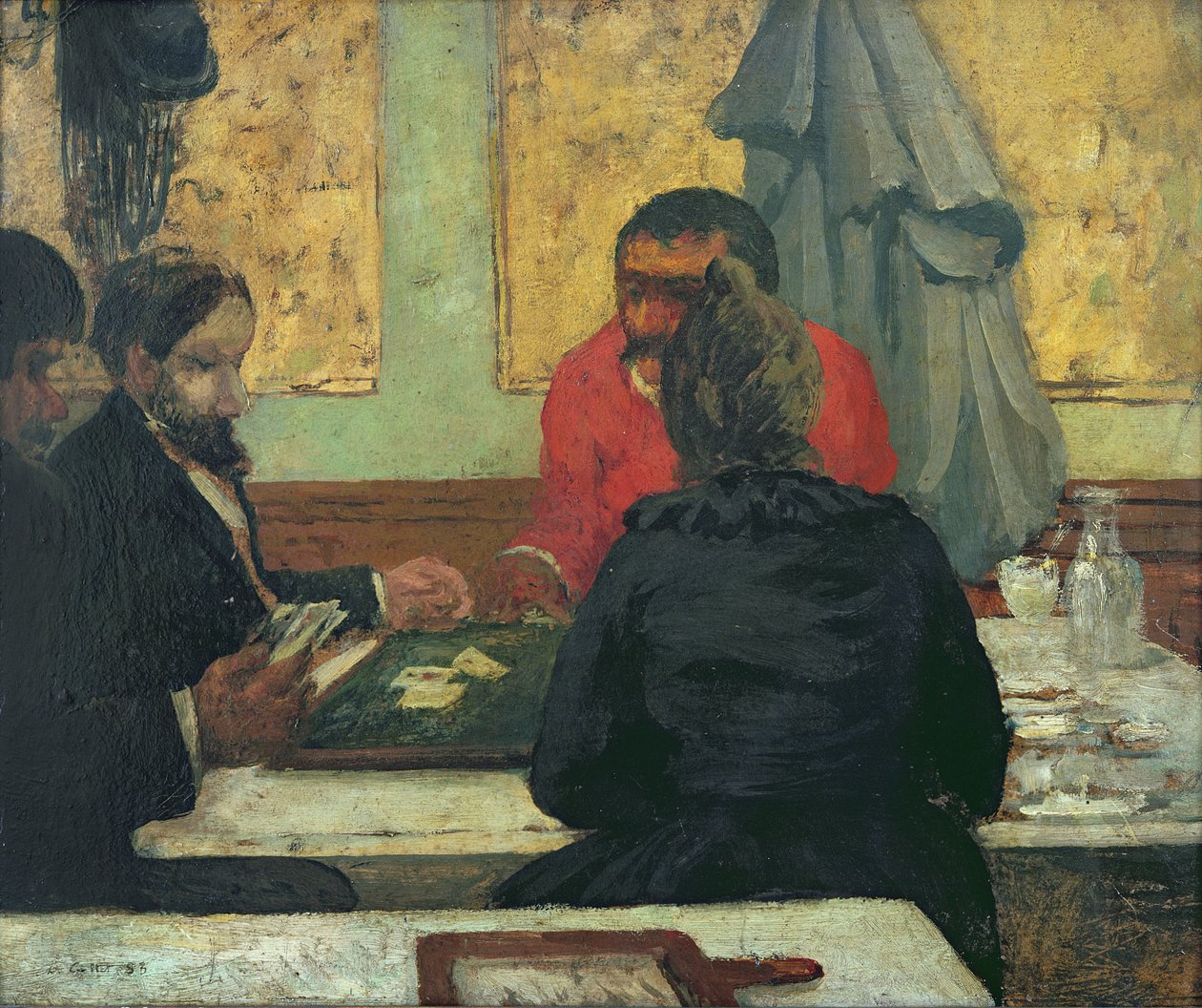 Kortspillere, 1883 (olje på kort) av Charles Cottet