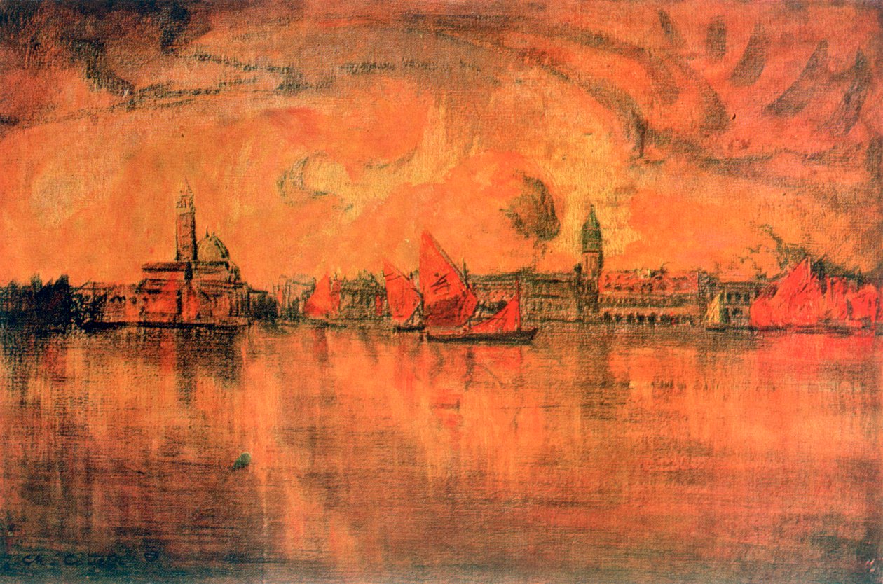 Utsikt over Venezia fra havet, c1896 av Charles Cottet
