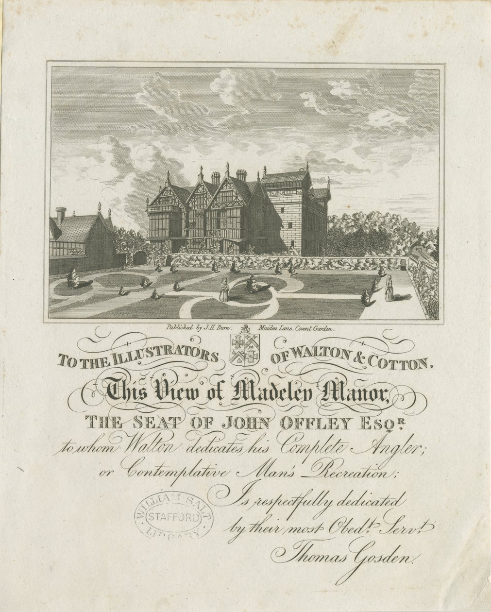 Madeley Manor House: gravering, nd [c 1686] (trykk) av Charles Cotton