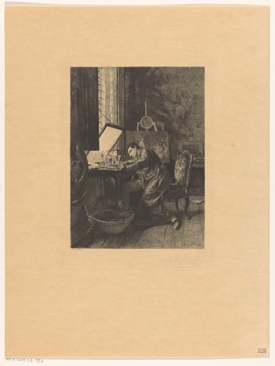 Etser på jobb av Charles Courtry (signed by artist)