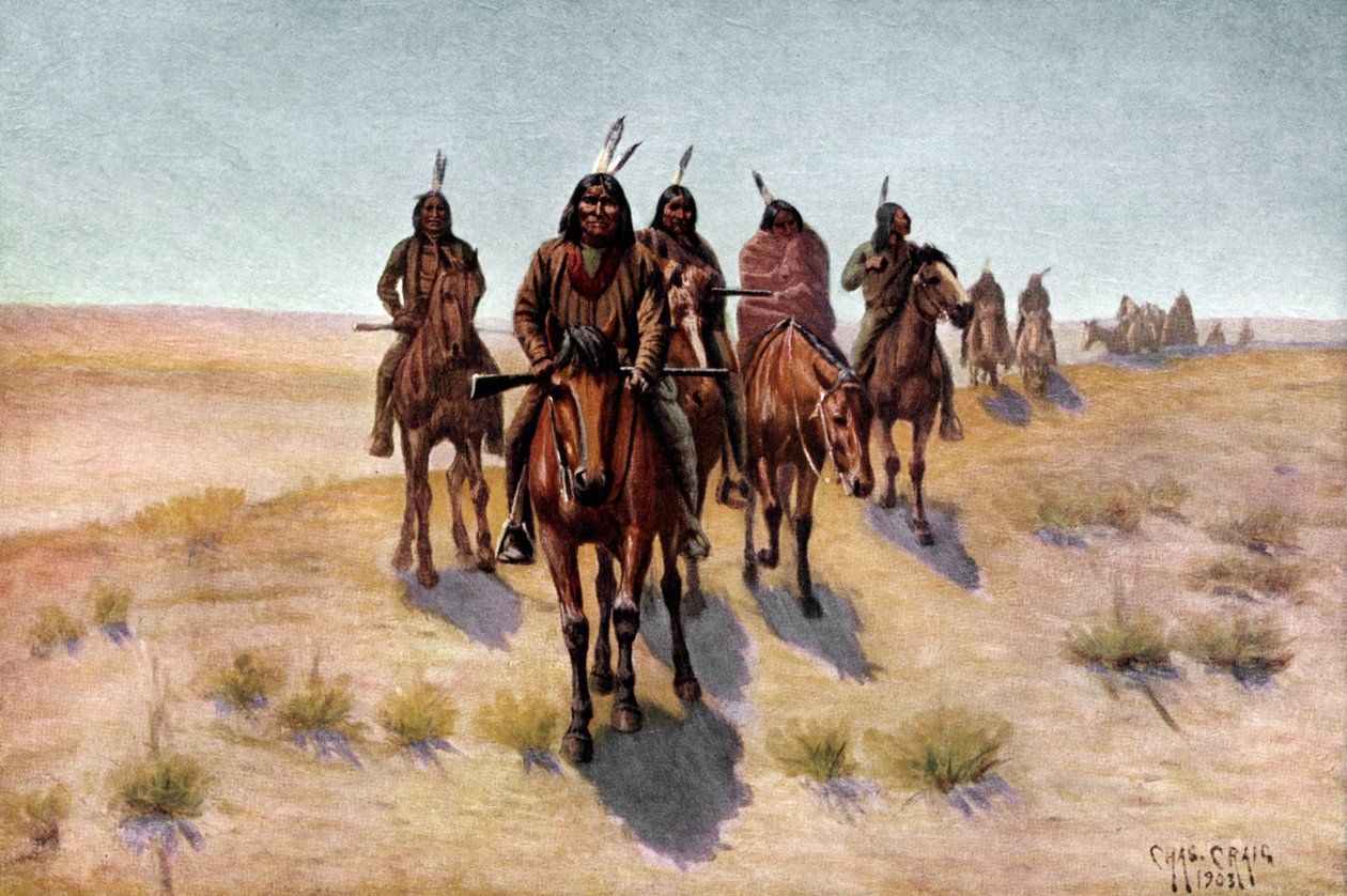 Indianske Apache-menn av Charles Craig
