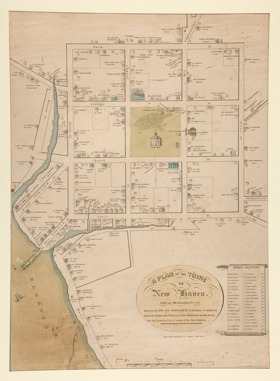 En plan for byen New Haven, (P 3903) av Charles Currier