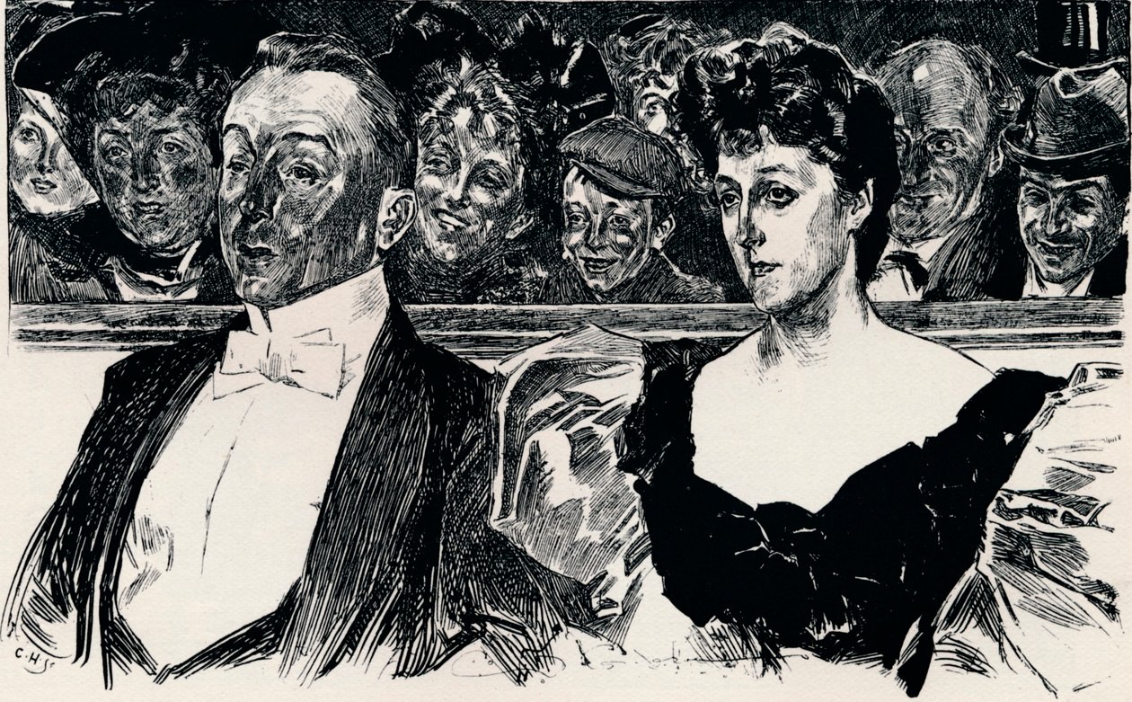 På teatret, c1876-1898, 1898 av Charles Dana Gibson