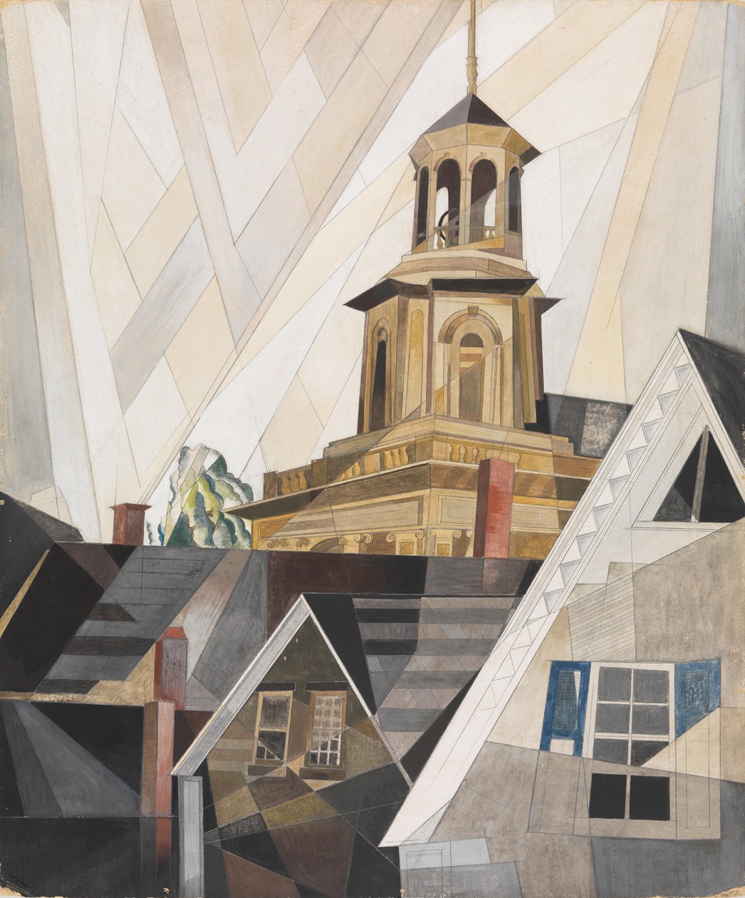 Etter Sir Christopher Wren, 1920 (wc, gouache og grafitt på papp) av Charles Demuth