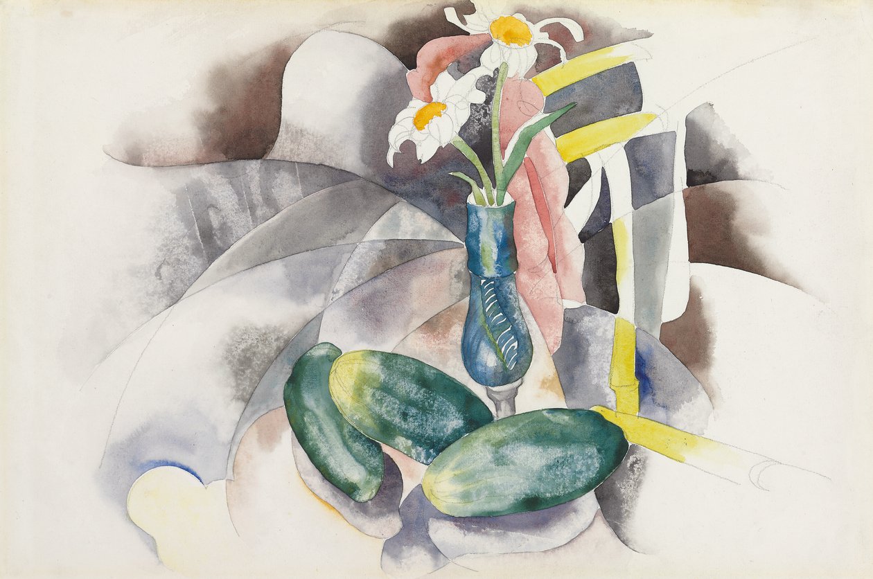 Blomster og agurker, ca. 1924 (akvarell og blyant på papir) av Charles Demuth