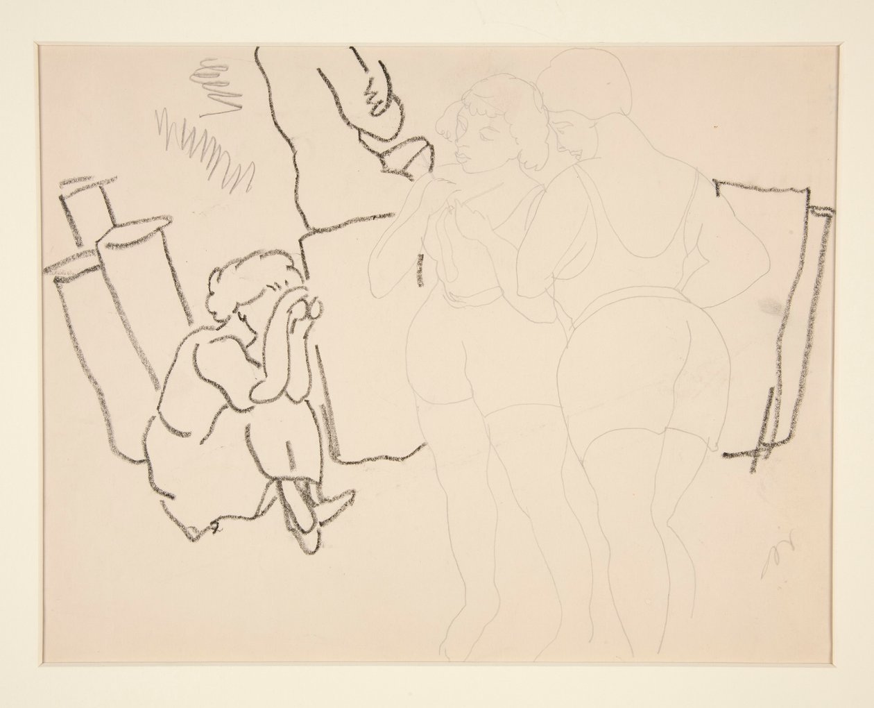 Fire figurer på stranden, sannsynligvis i Provincetown av Charles Demuth
