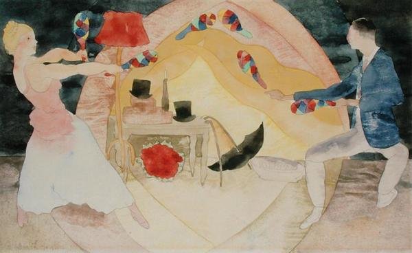Sjøglere med dumb-bell (akvarell på papir) av Charles Demuth