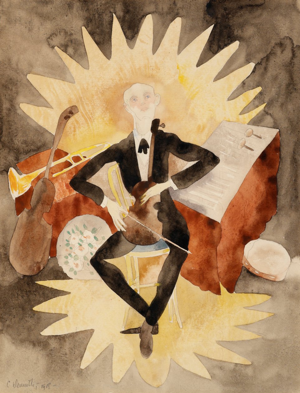Musiker (wc på papir) av Charles Demuth