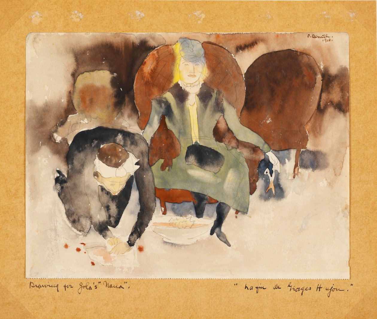 Scene etter Georges stikker seg med saksen av Charles Demuth