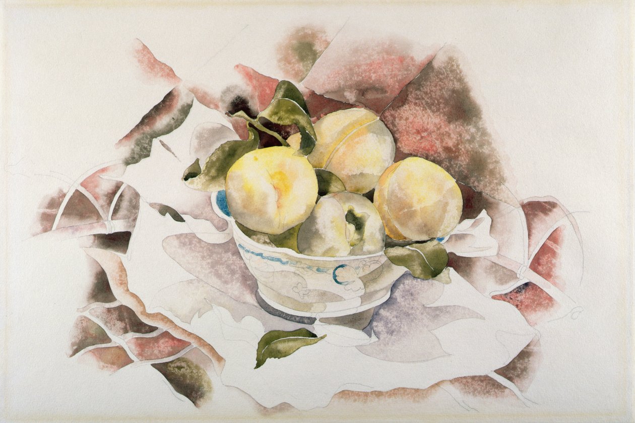 Still Life, Peaches, ca. 1922 (akvarell over grafitt på papir) av Charles Demuth
