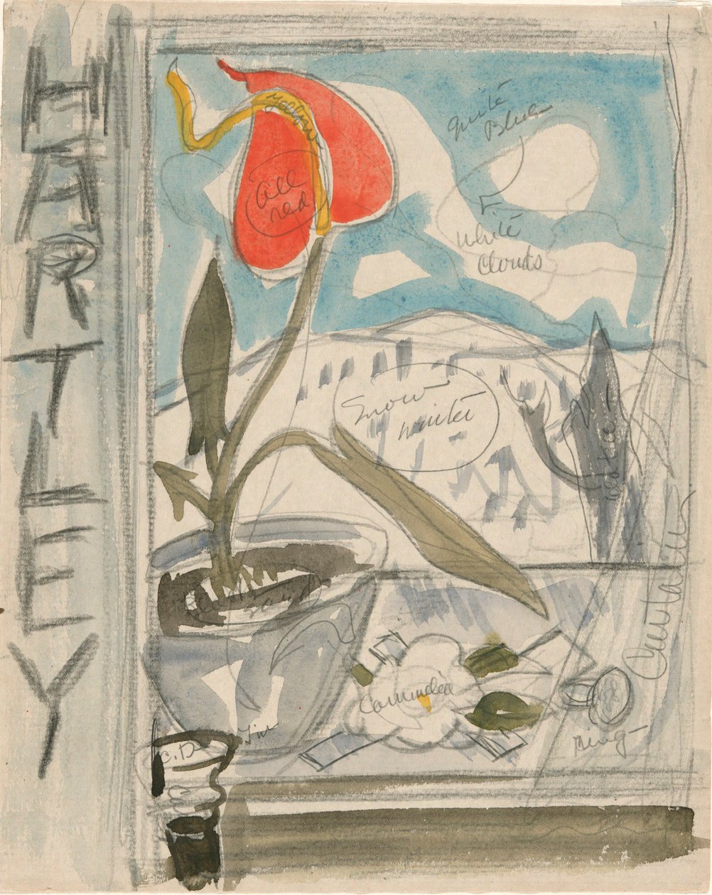 Studie for plakatportrett: Marsden Hartley av Charles Demuth