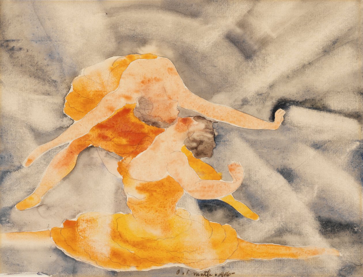 Two Women Acrobats, 1916 (wc på papir) av Charles Demuth