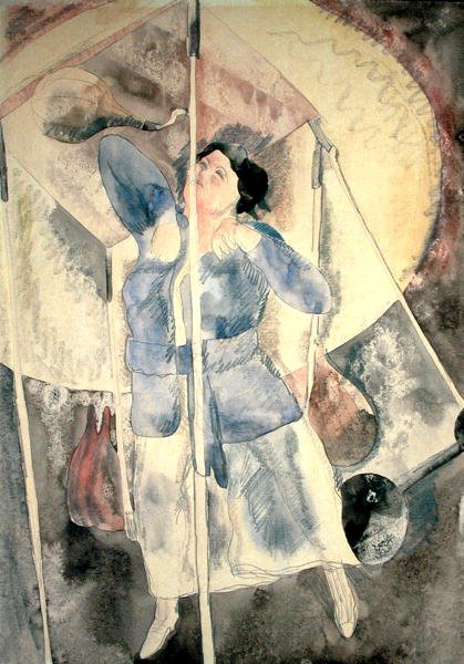 Kvinne med boksesekk (akvarell på papir) av Charles Demuth