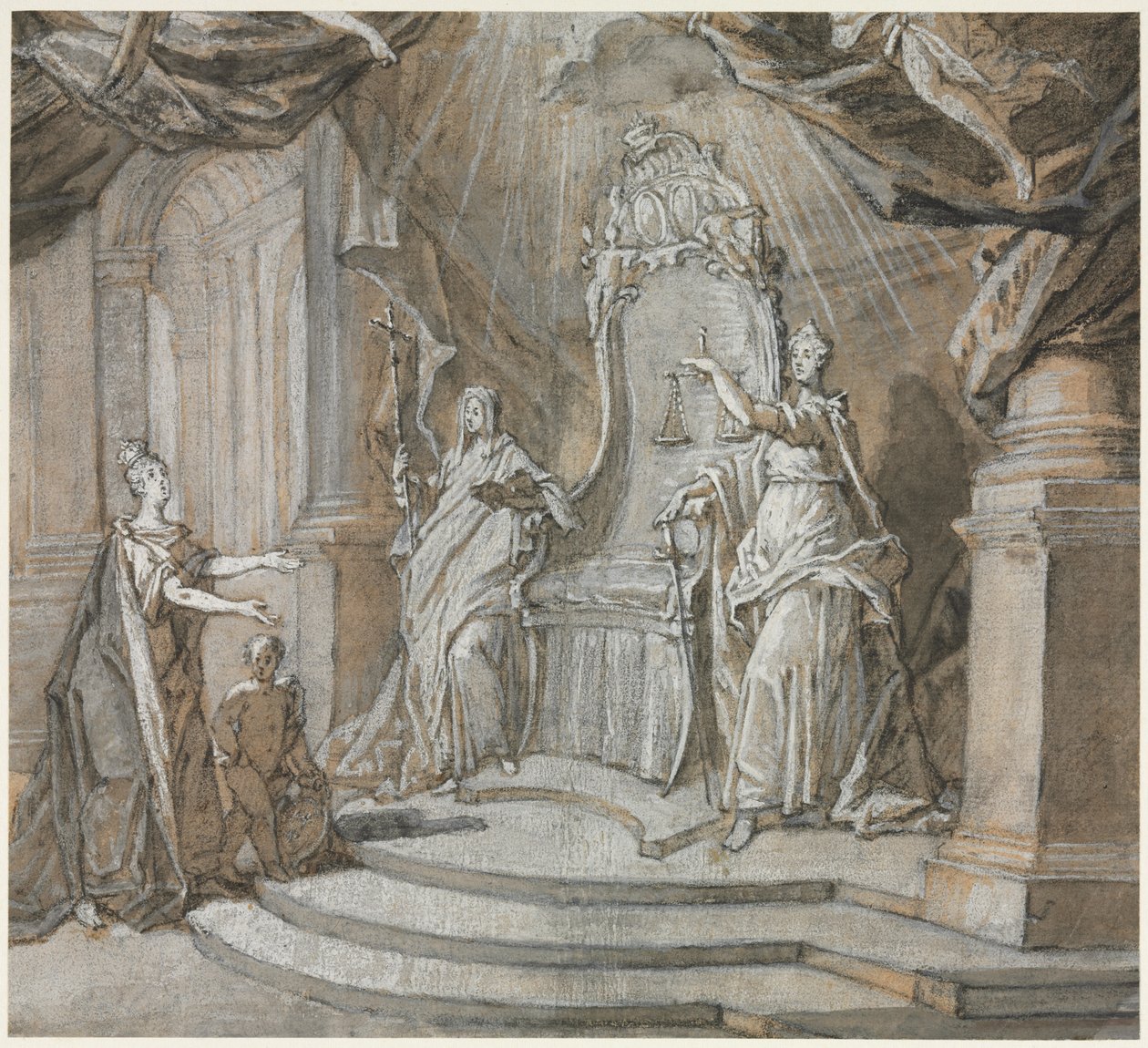 Madame de Maintenon vender tilbake til den katolske kirke [1], 1700-tallet. av Charles Dominique Joseph Eisen