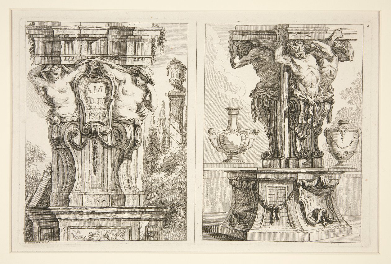 To design for dekorative hovedsteder av Charles Dominique Joseph Eisen