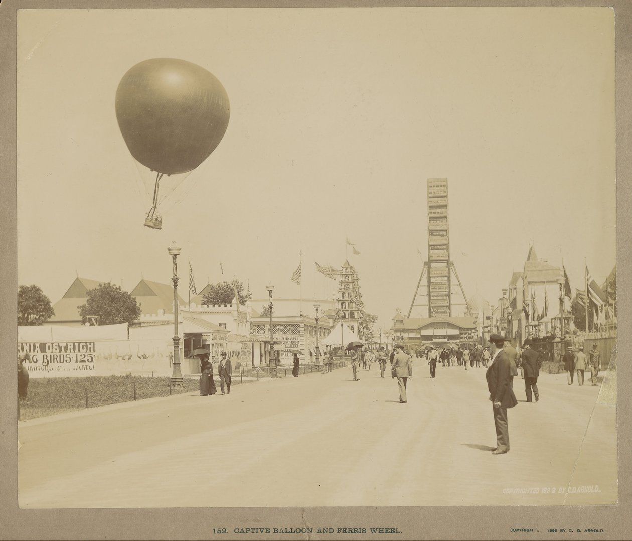 Fangeballong og pariserhjul, World Columbian Exposition, Chicago av Charles Dudley Arnold
