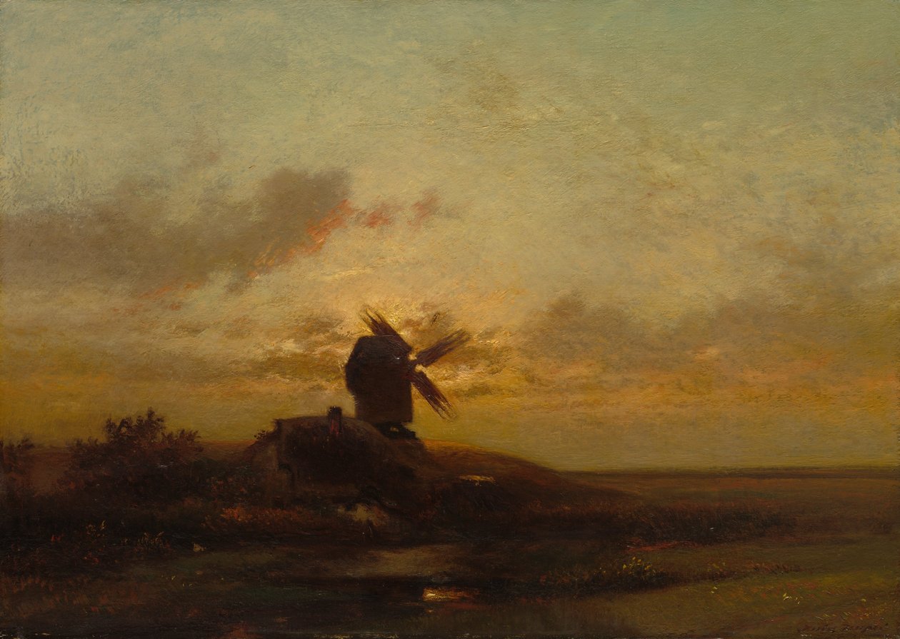 Vindmøllen, slutten av 1850-tallet (olje på stoff) av Charles Duprez