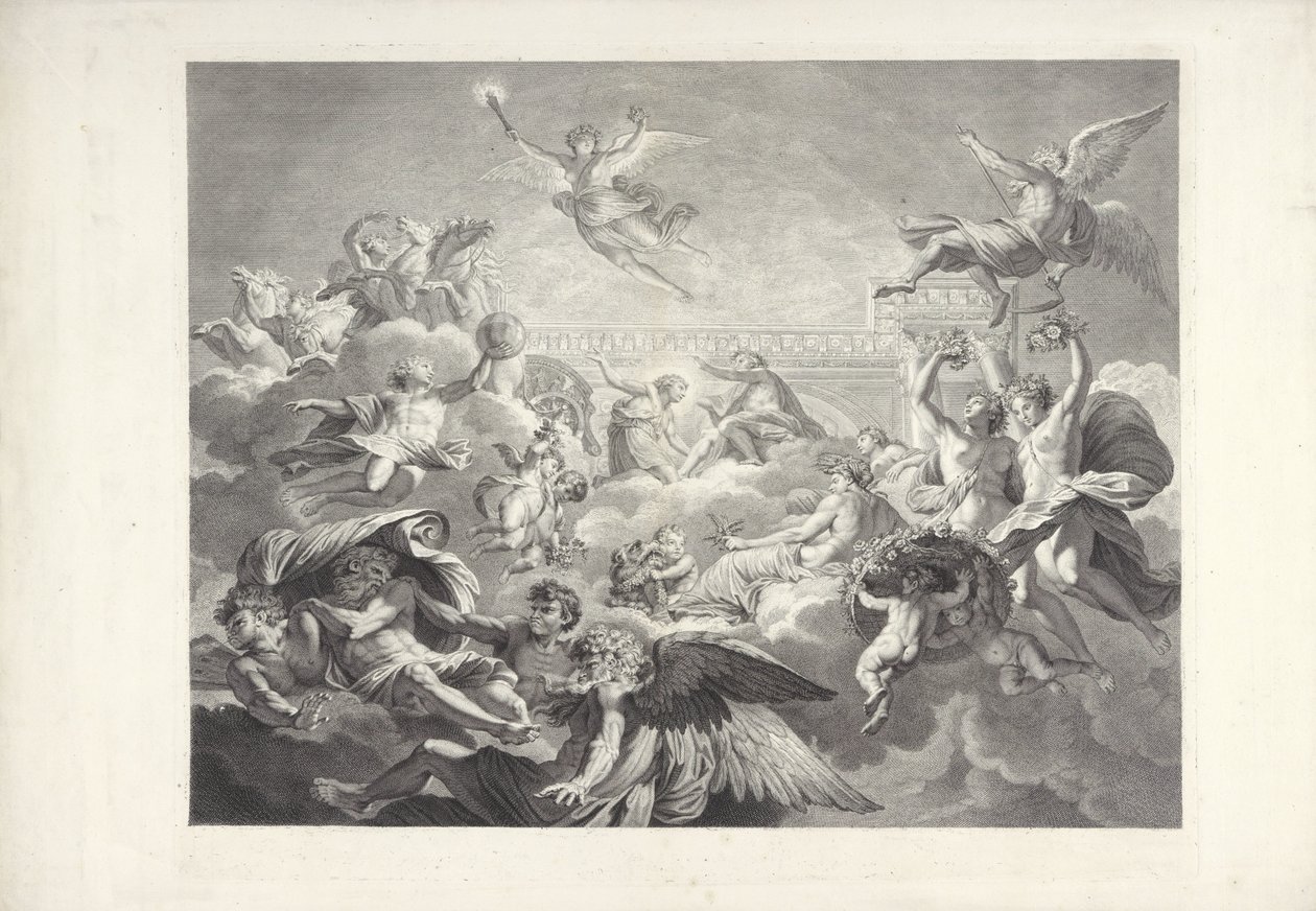 Phaëton som Apollo Maleriene til Charles le Brun og Eustache Le Sueur som er i (...) huset til president Lambert (serietittel) av Charles Dupuis