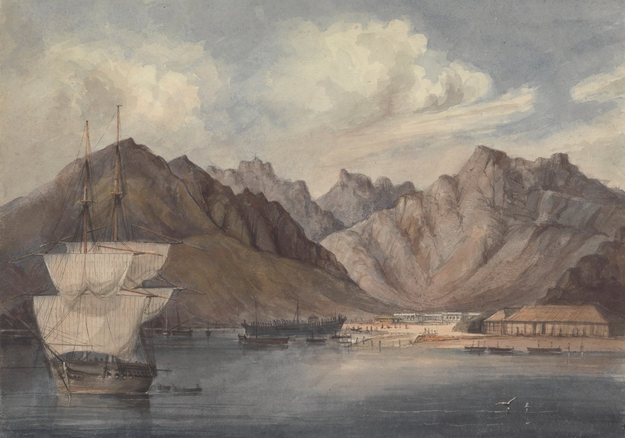 En middelhavshavn (eller Aden?) av Charles Dyce