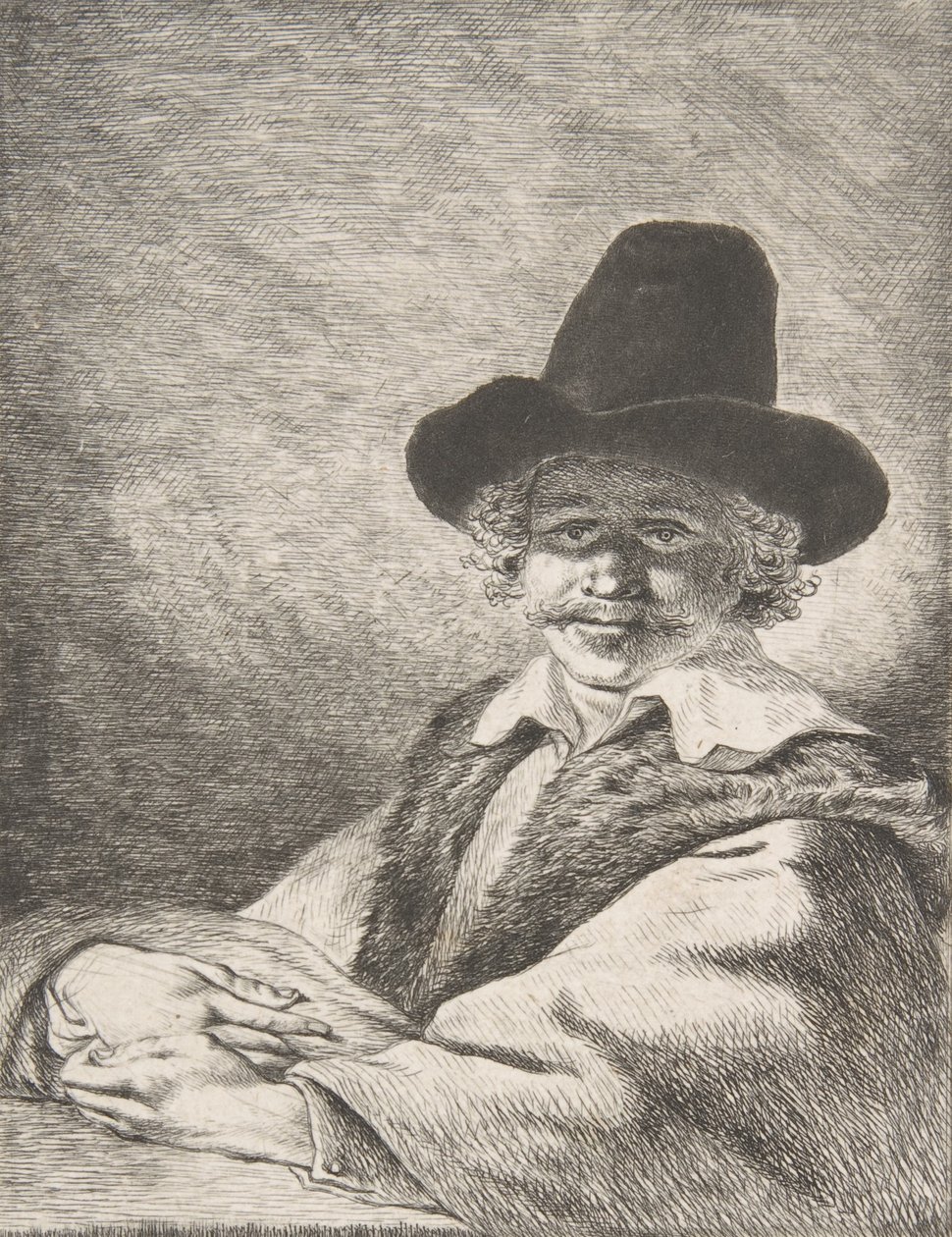 Portrett av sittende mann i hatt, 1782. av Charles Echard