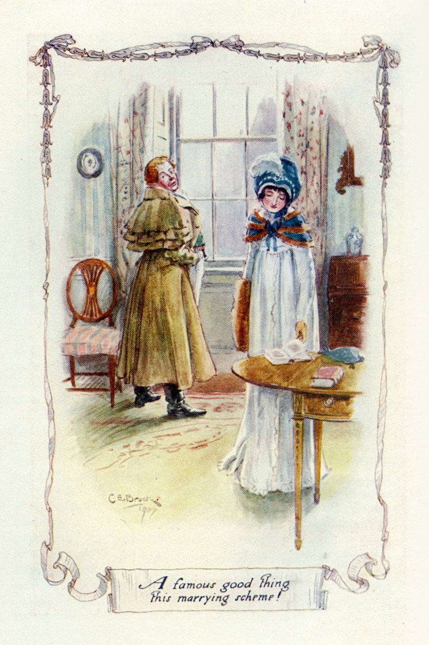 En kjent god ting dette gifteskjemaet, 1907 (illustrasjon) av Charles Edmund Brock
