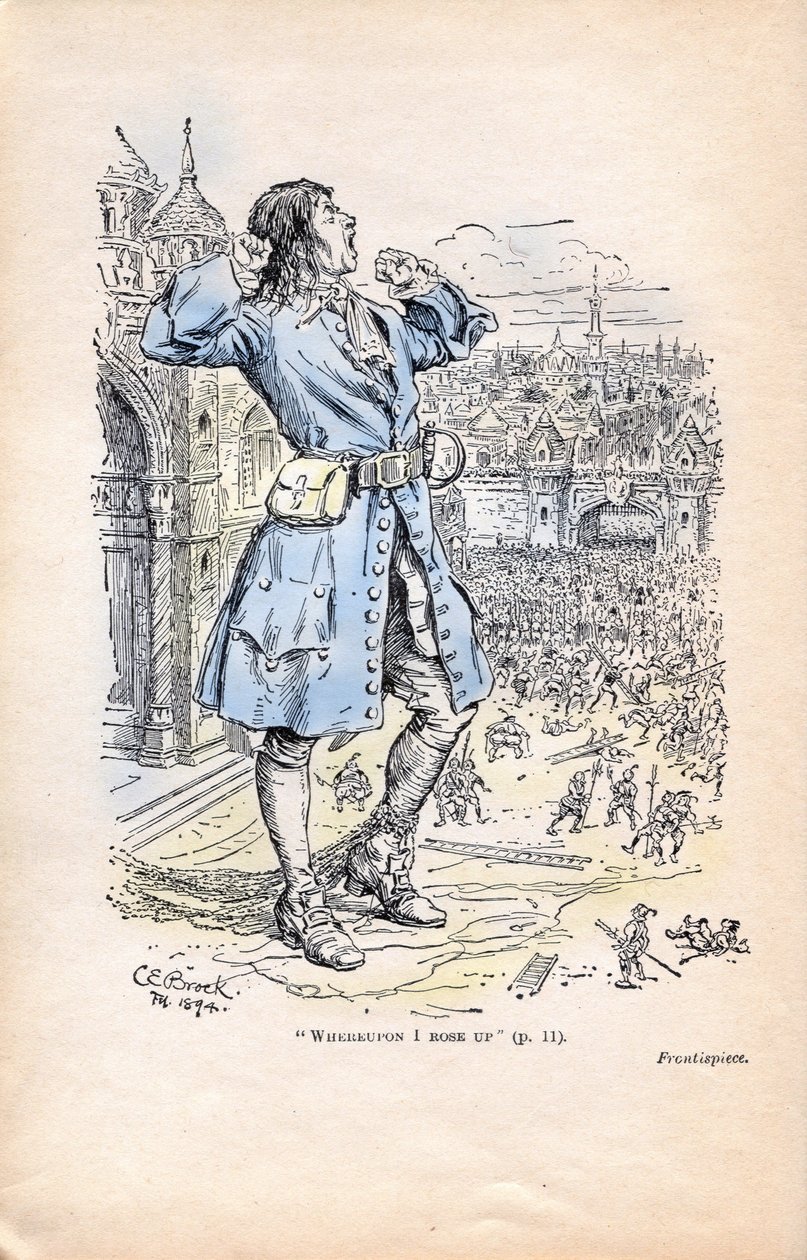 Gullivers oppvåkning, lilliputanere av Charles Edmund Brock