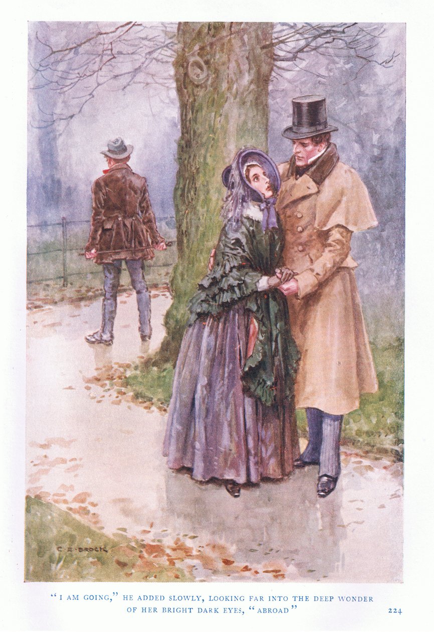 Jeg går, sa han sakte og så langt inn i det dype underet av hennes lyse mørke øyne, til utlandet. av Charles Edmund Brock