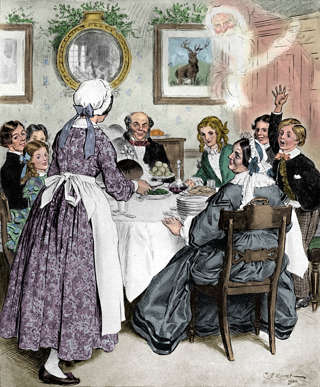 La meg tenke på de komfortable familiemiddagene., 1862, 1923. av Charles Edmund Brock