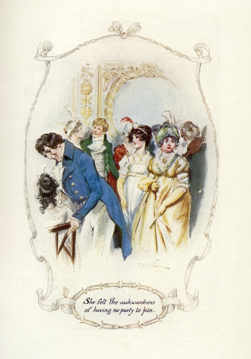 Hun følte det vanskelige ved å ikke ha noe parti å være med i, 1907 (illustrasjon) av Charles Edmund Brock