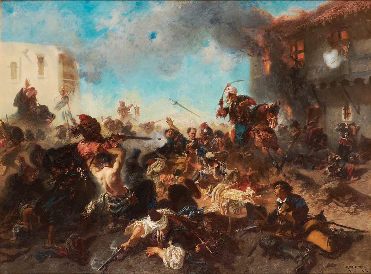 Tredningen ved Bender Kalabaliken i Bender, 1877 av Charles Edouard Armand Dumaresq