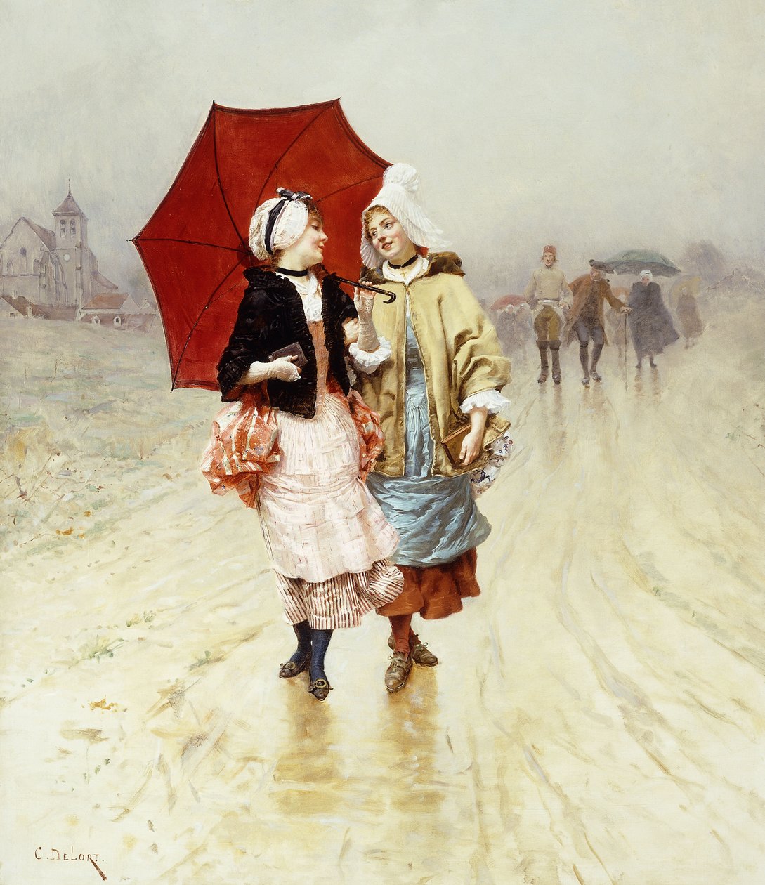 Den røde paraplyen, av Charles Edouard Delort