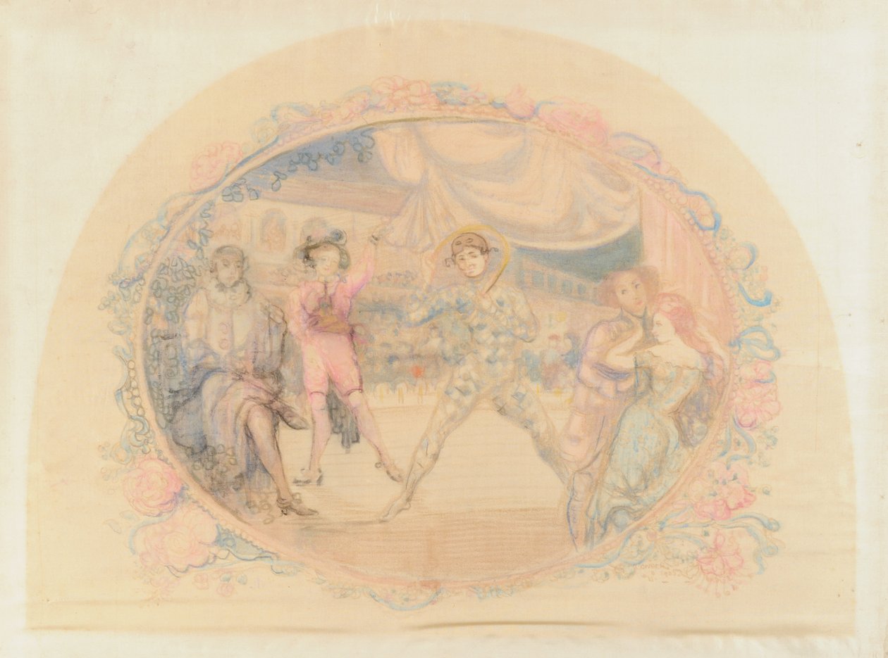 Harlequin SAmuse, 1905 (wc på papir) av Charles Edward Conder