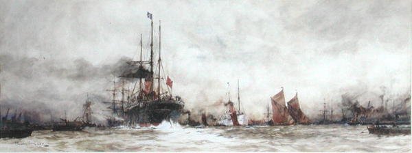 Themsen ved Blackwall Reach av Charles Edward Dixon