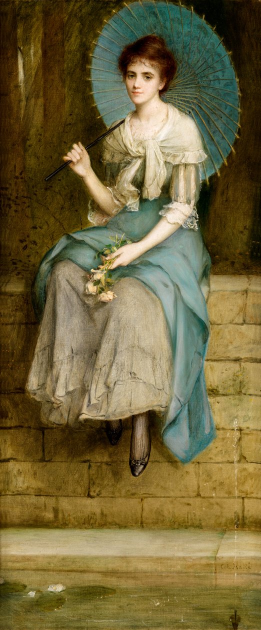 The Fountain (olje på lerret) av Charles Edward Halle