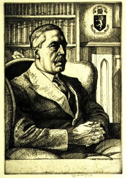 Portrett av Sir Cyril Norwood (1875-1956) 1932 (radering) av Charles Edward Holloway