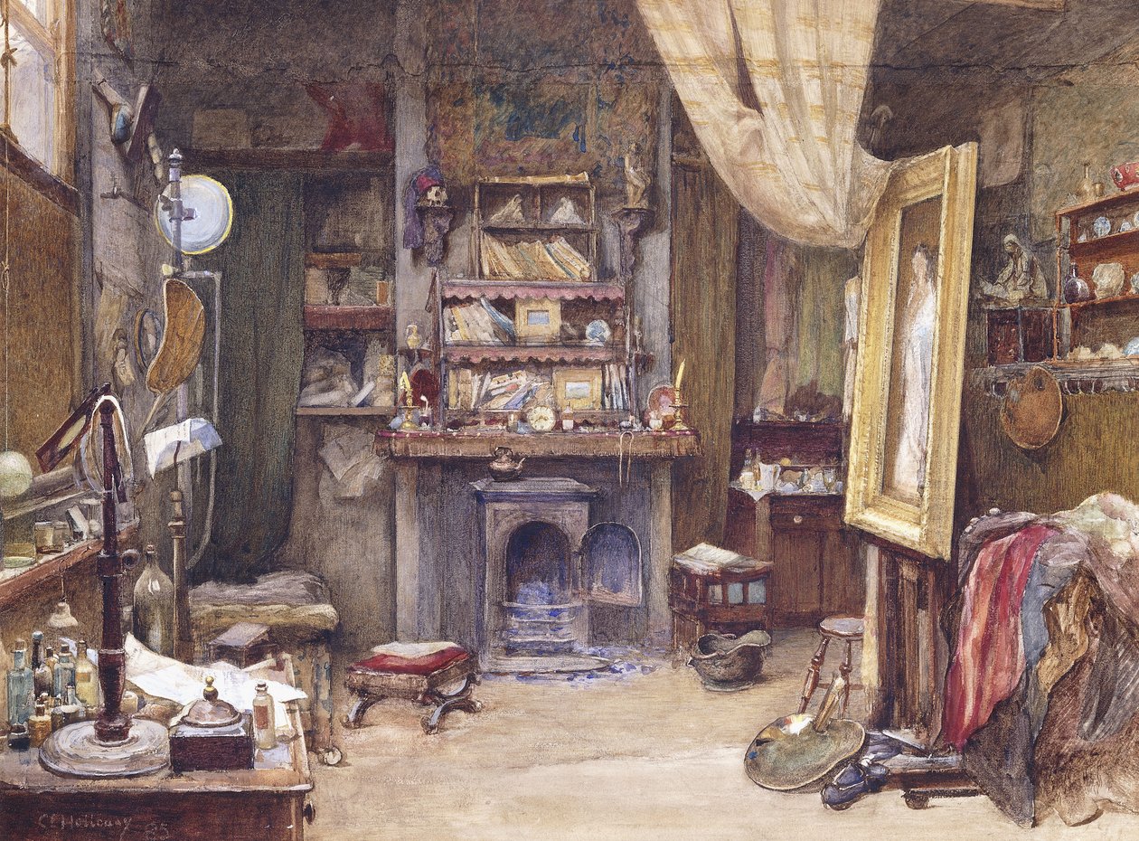 Kunstnerens studio, 1885 av Charles Edward Holloway