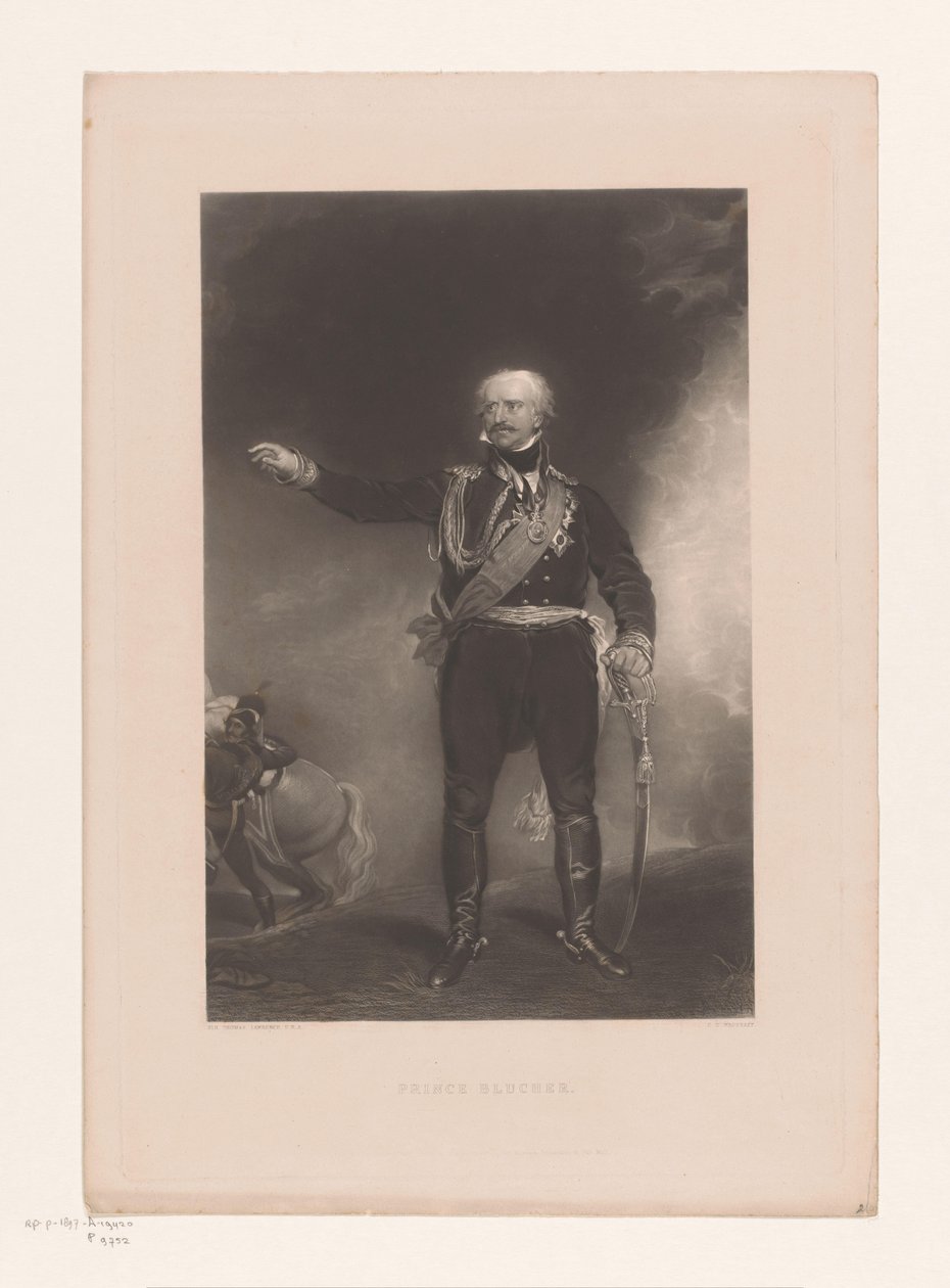 Portrett av Gebhard Leberecht av Blücher Prince Blucher (tittel på objekt) av Charles Edward Wagstaff
