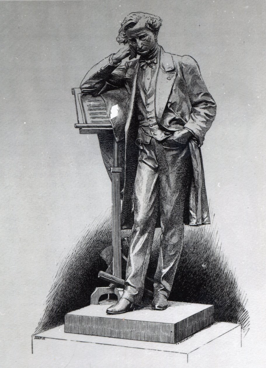 Hector Berlioz, etter statuen av Alfred Lenoir på Square Vintimille, Paris, 1886 av Charles Edward Wilson