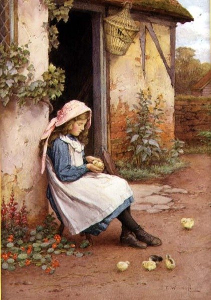 The Little Chick (akvarell) av Charles Edward Wilson