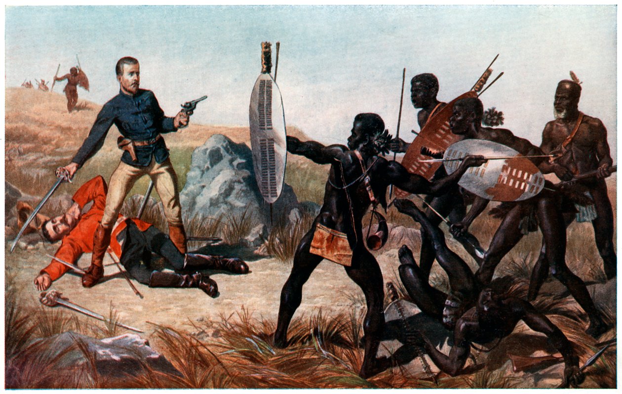 Hendelse i slaget ved Isandlwana, Anglo-Zulu-krigen, 22. januar 1879 av Charles Edwin Fripp