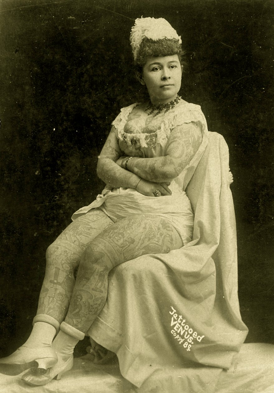 Portrett av Annie Howard, The Tattooed Lady, ca. 1903 av Charles Eisenmann