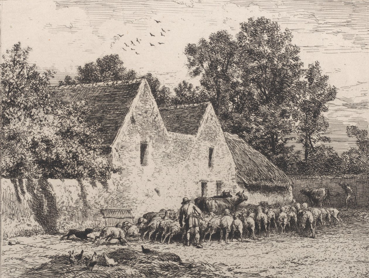 En gård, 1864. av Charles Emile Jacque