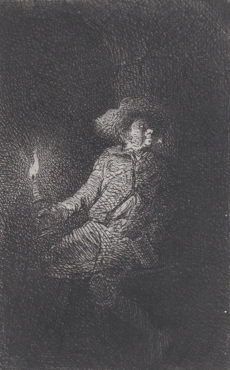 En mann i en hule, 1842. av Charles Emile Jacque