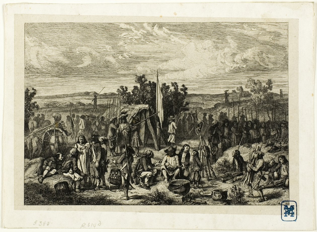 Et royalistisk leirsted av Charles Emile Jacque