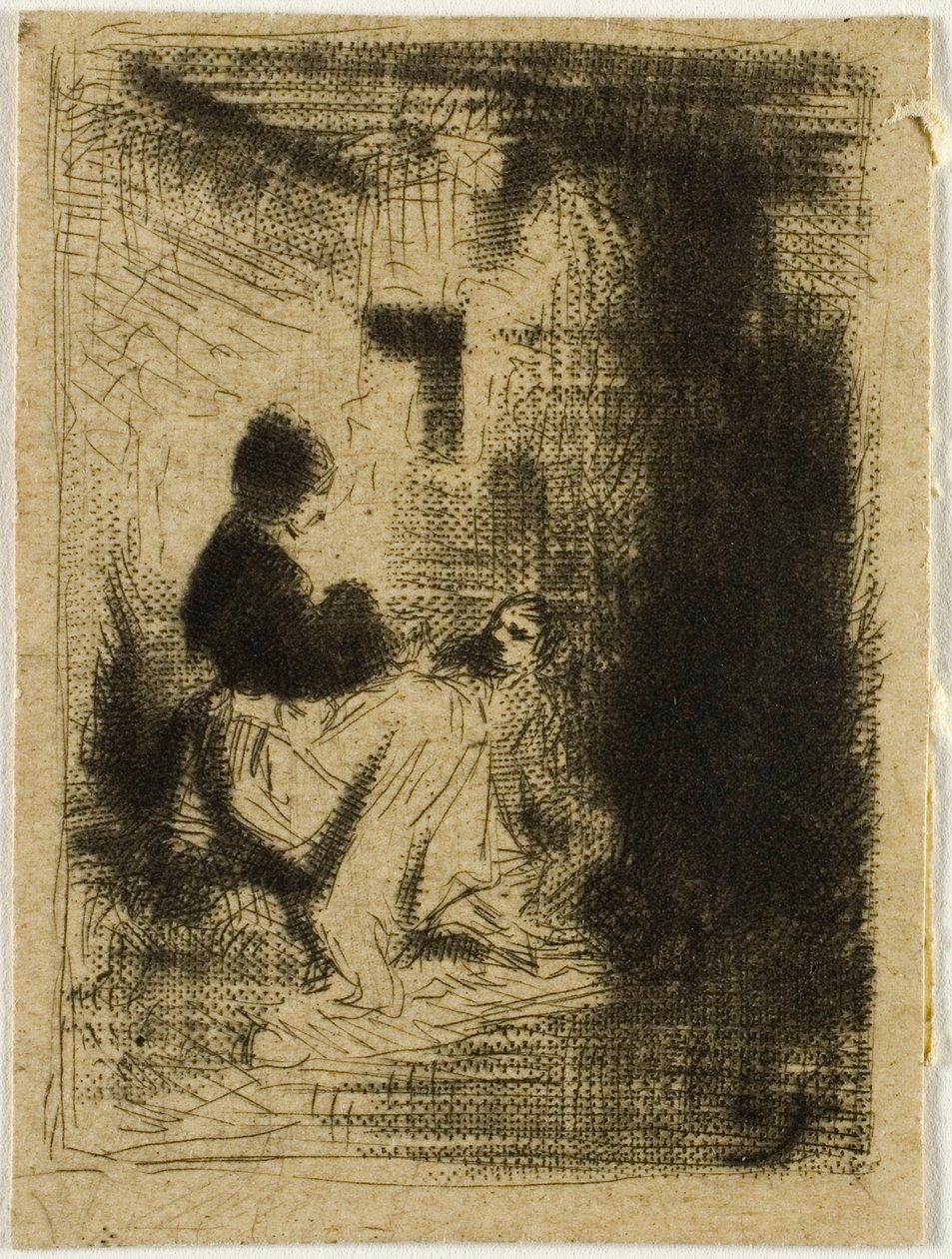 En kvinne og hennes barn av Charles Emile Jacque