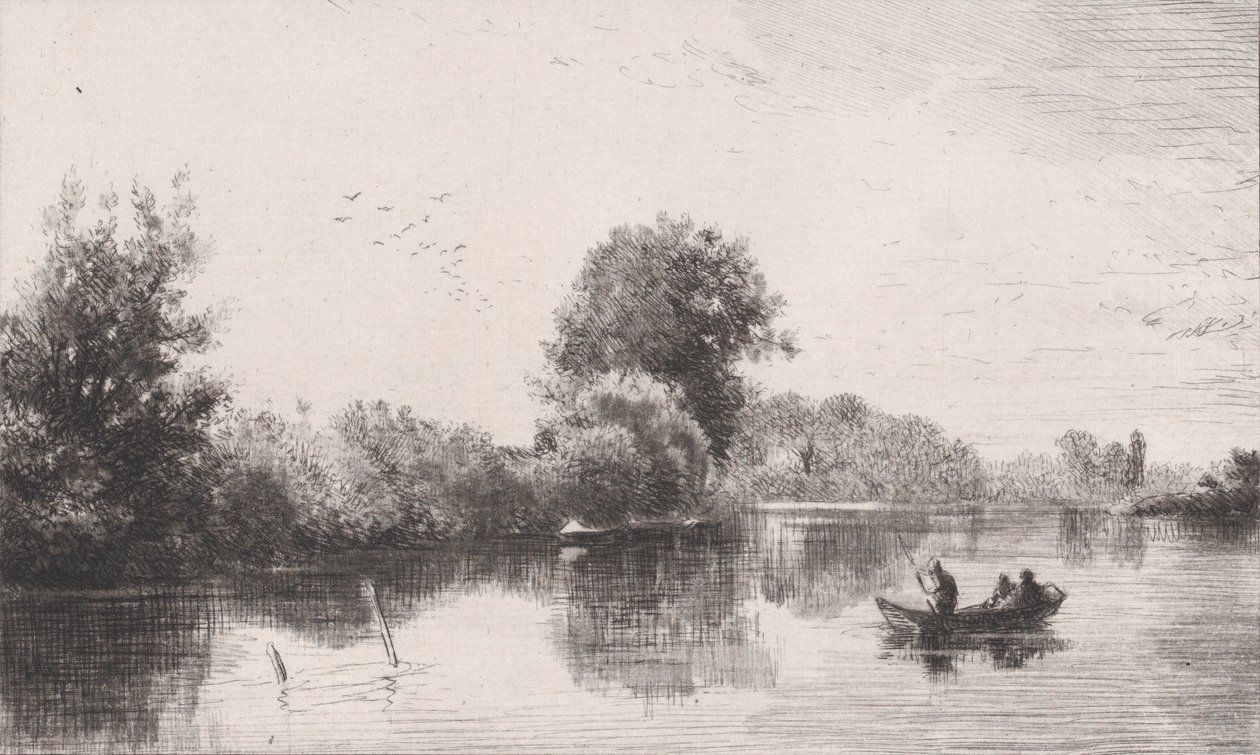 Bords-de-la-Marne, ca. 1862. av Charles Emile Jacque