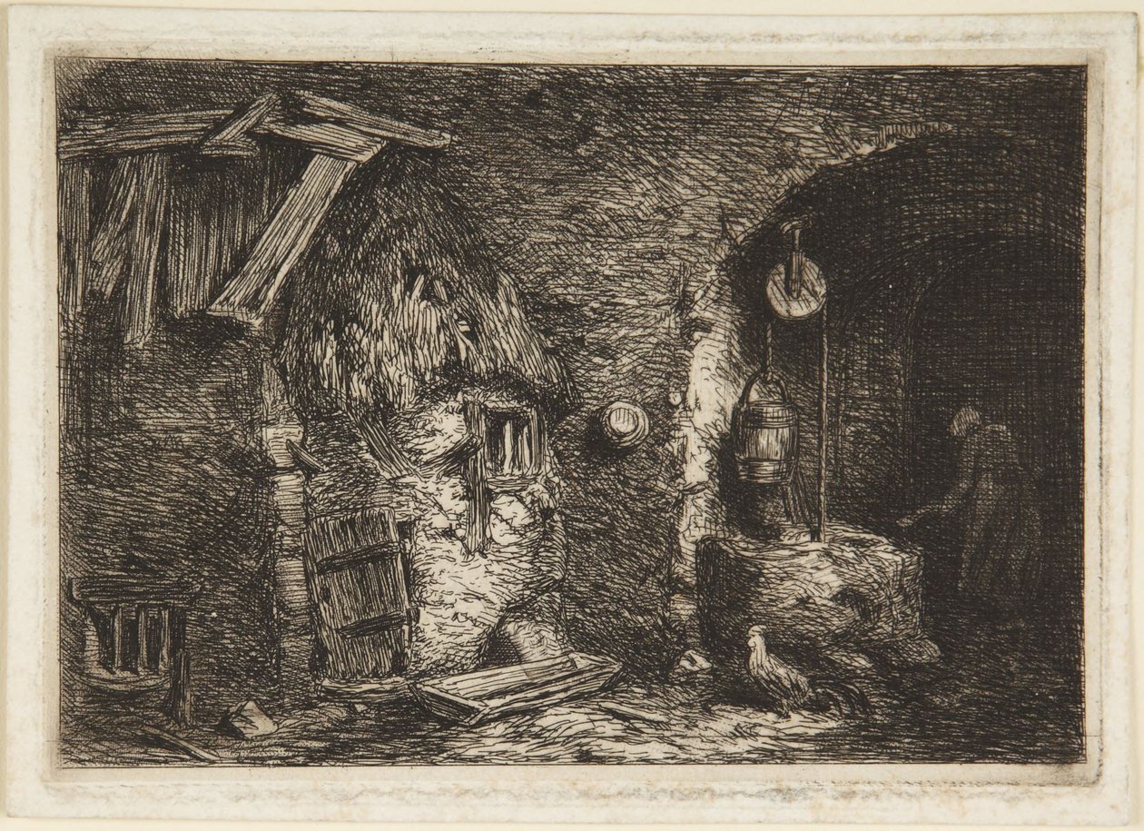 Interiør i et landhus av Charles Emile Jacque