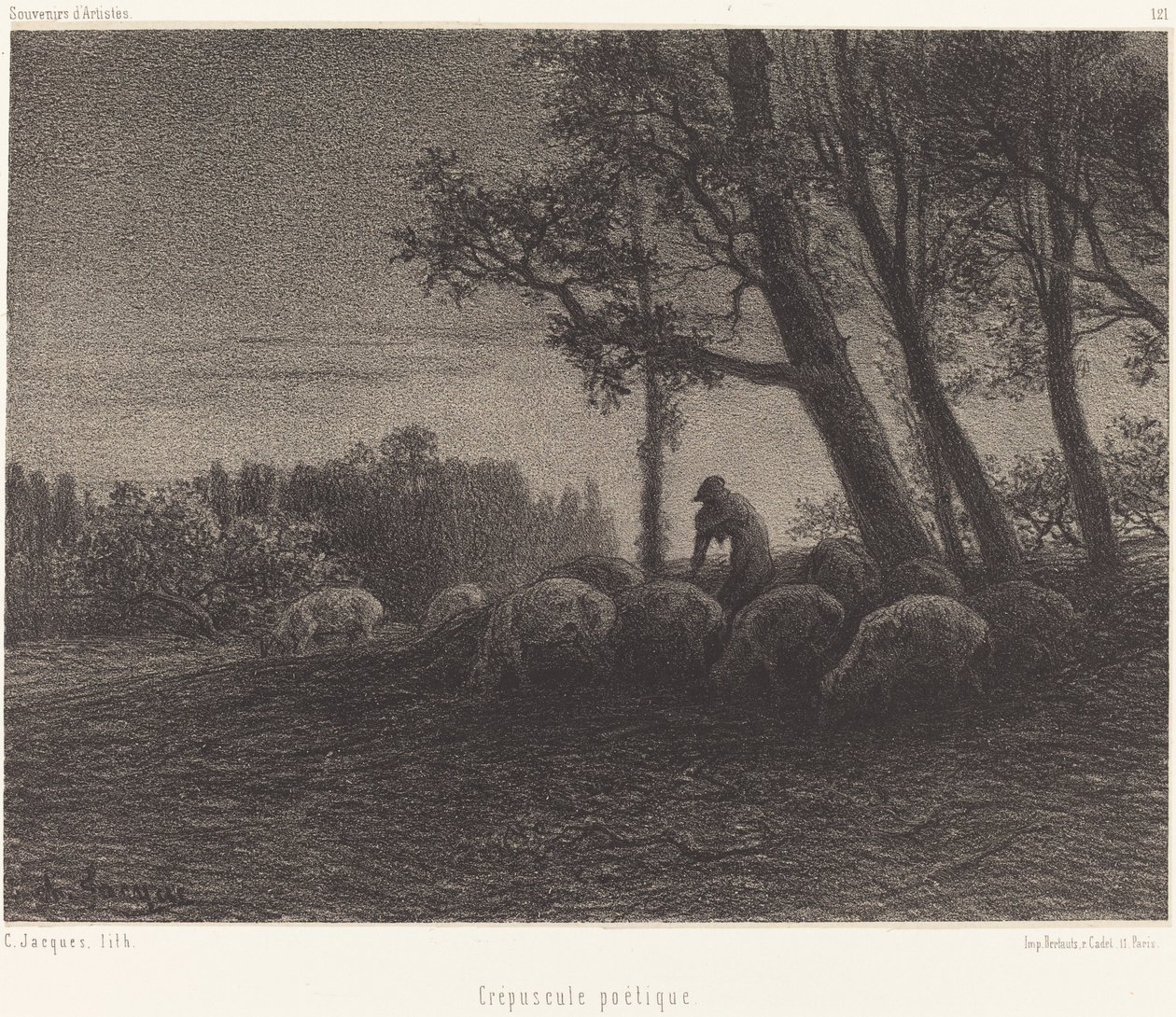 Poetisk Twilight av Charles Emile Jacque